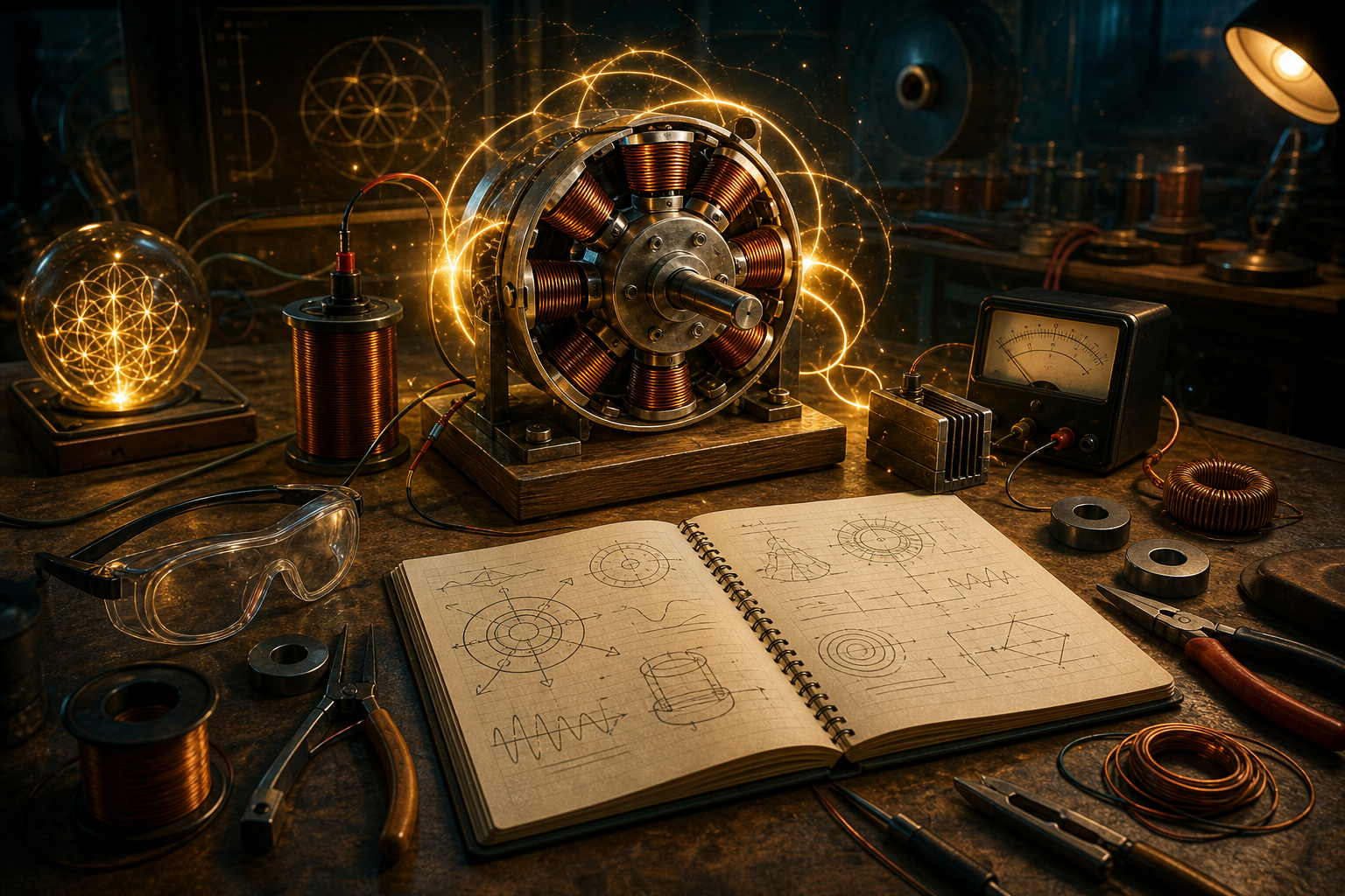 Product-themed illustration for Orgone Energy Motor